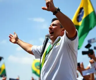 Flávio Bolsonaro na região de Varginha